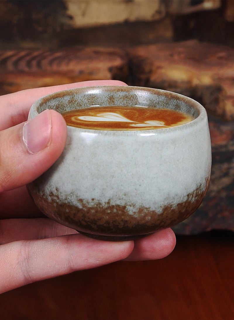 توشيونيكس طقم من 5 أكواب قهوة إسبريسو سيراميك مزدوجة الجدران متعددة الألوان سعة 100 مل - Image 5